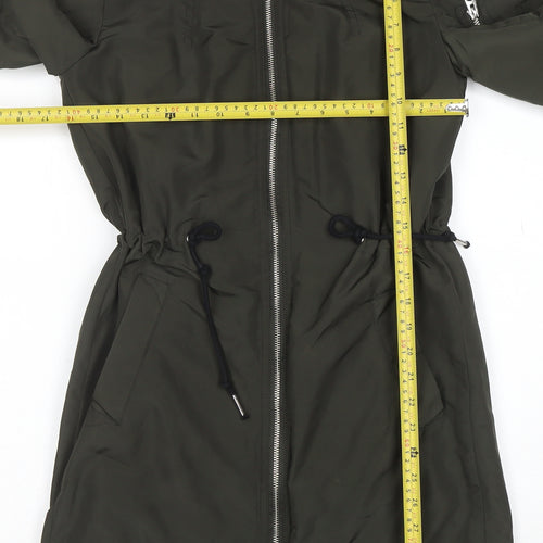 H&M Divided Women’s Green Bomber Jacket Size 6 Mid-Length Zip Casual