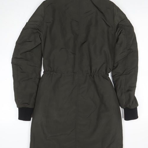 H&M Divided Women’s Green Bomber Jacket Size 6 Mid-Length Zip Casual