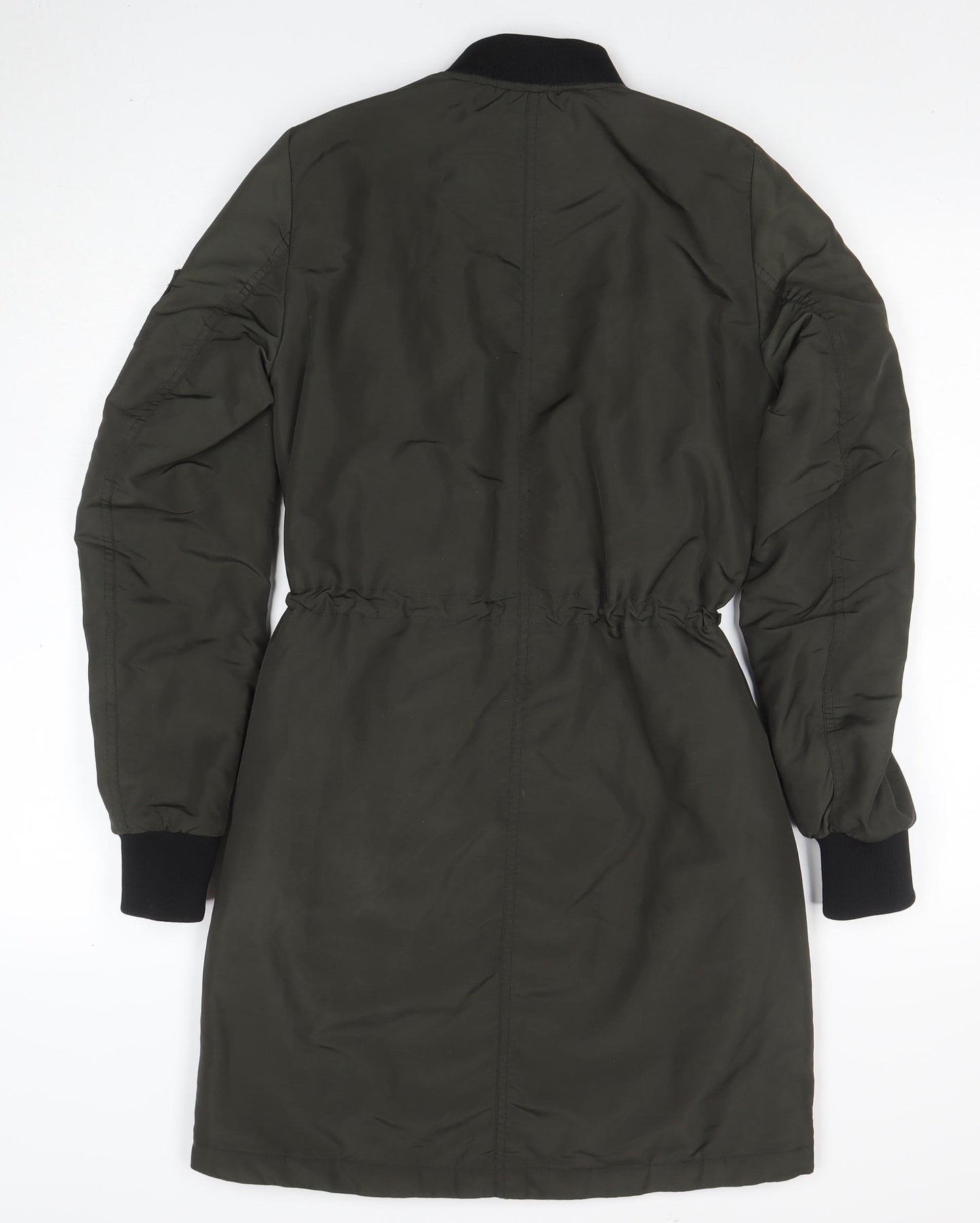 H&M Divided Women’s Green Bomber Jacket Size 6 Mid-Length Zip Casual