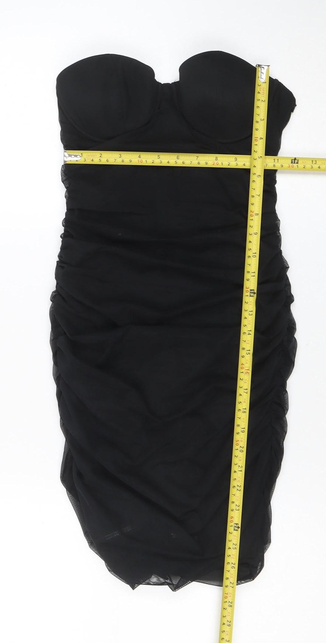 By Polly Women's Black Strapless Bodycon Party Dress Size 10
