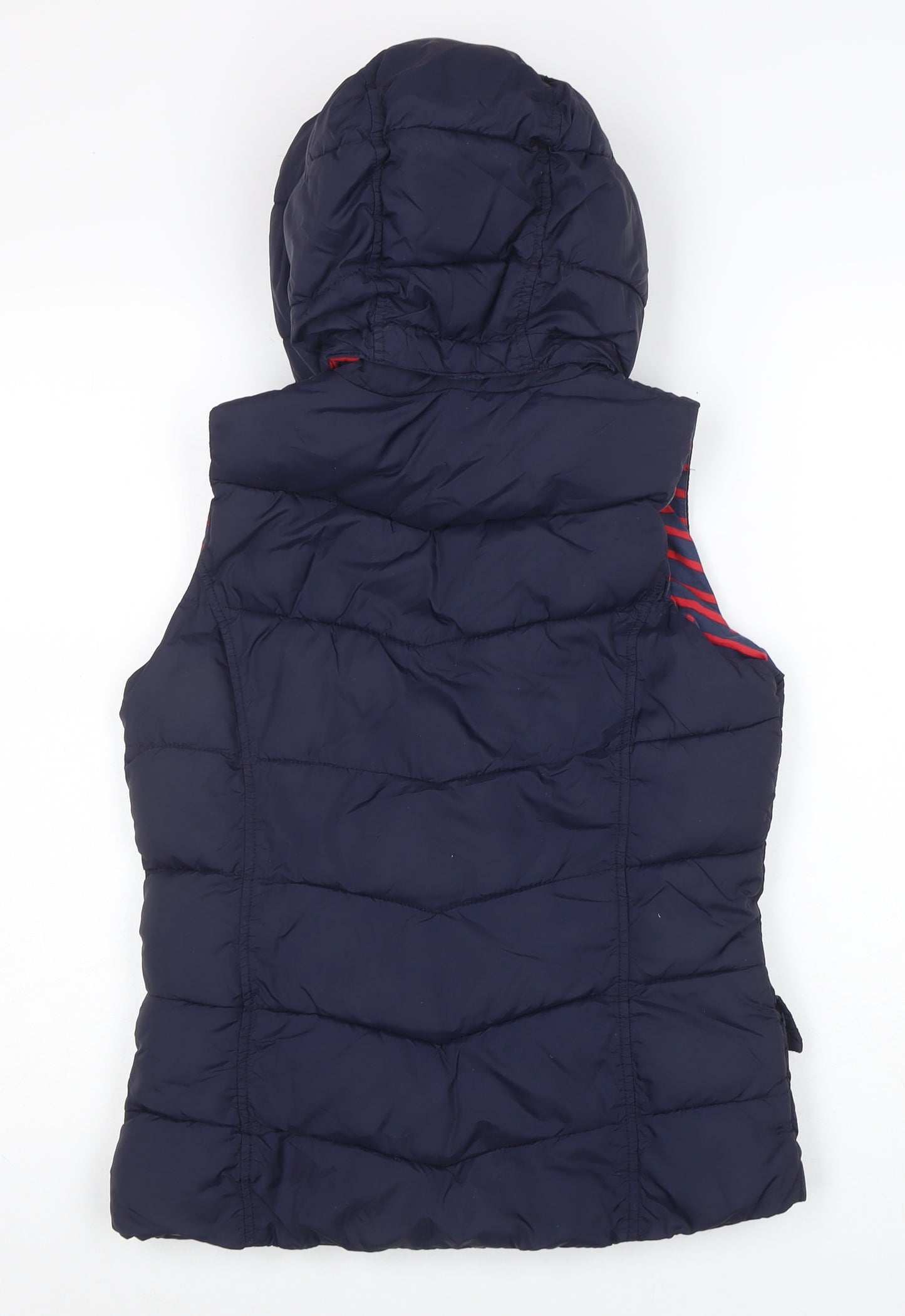 Joules Womens Navy Hooded Puffer Waistcoat Gilet XS UK 8