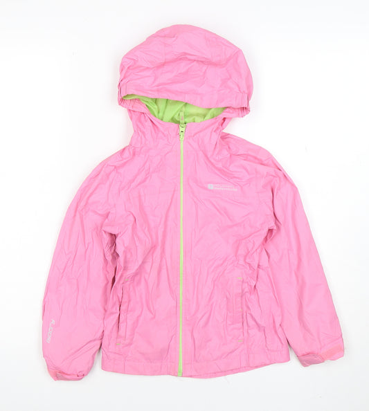 Mountain Warehouse Girls Pink Waterproof Hooded Rain Coat Jacket 5-6 Yrs