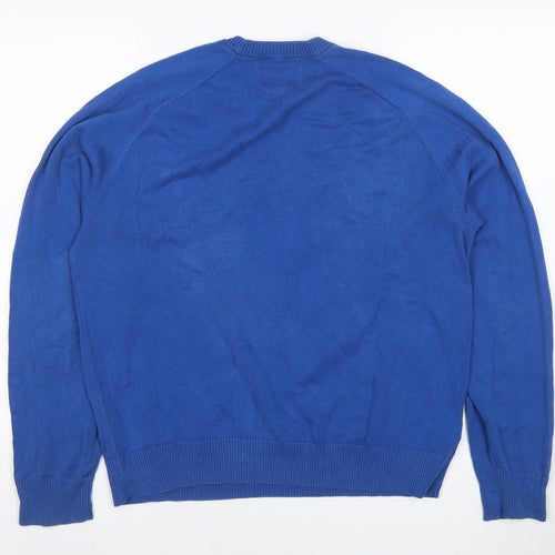 Original Penguin Men's Blue Cotton Crew Neck Jumper Size L
