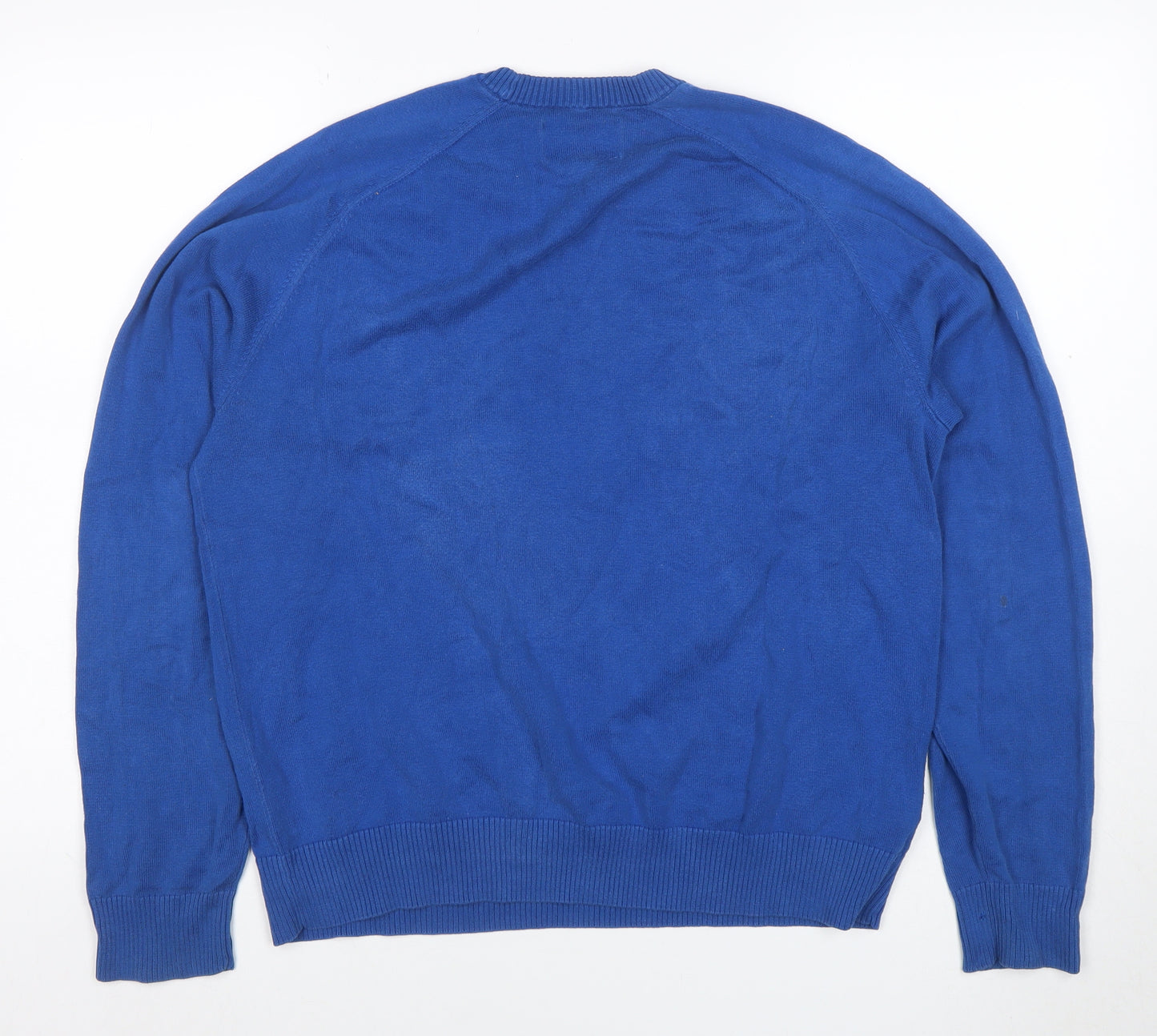 Original Penguin Men's Blue Cotton Crew Neck Jumper Size L