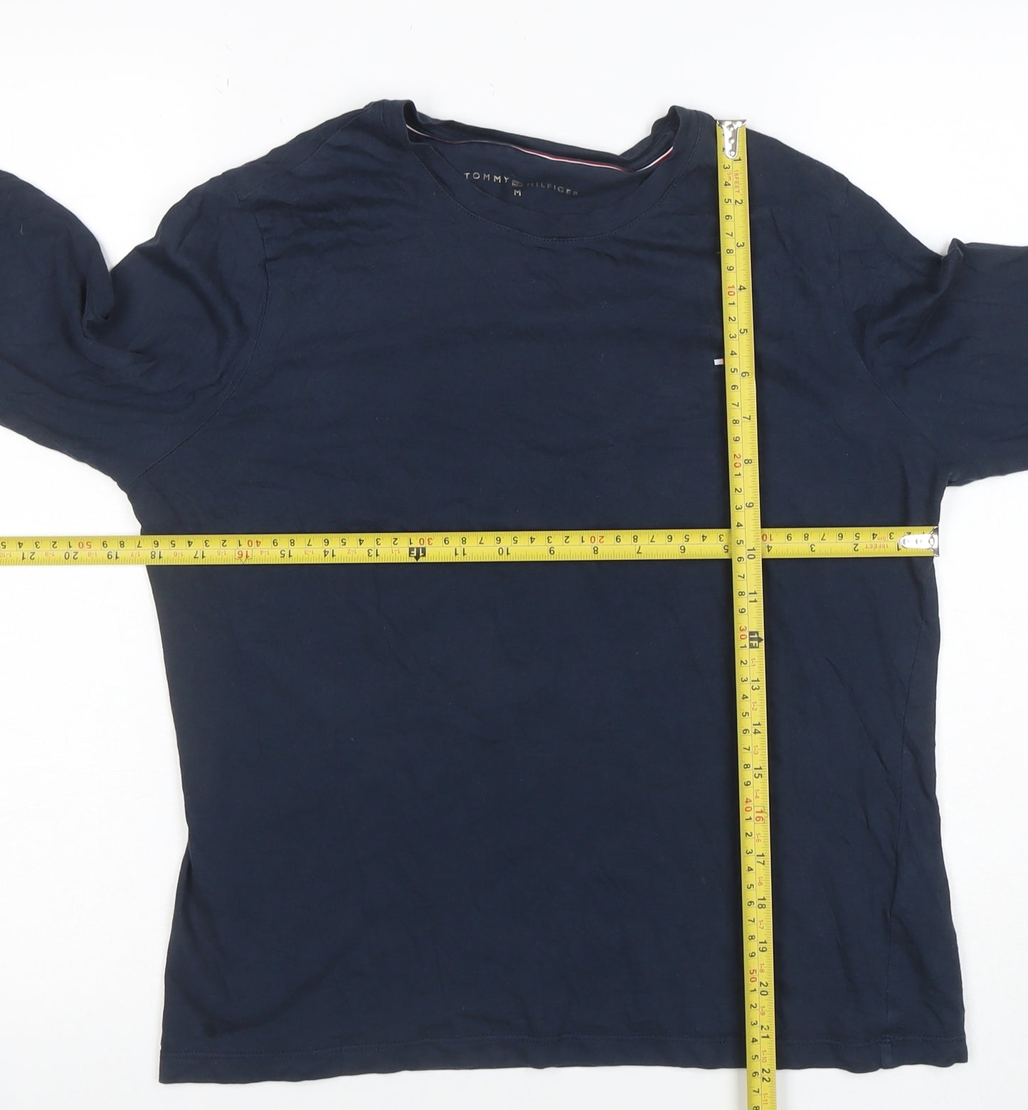 Tommy Hilfiger Women's Blue 3/4 Sleeve Cotton Jersey T-Shirt M