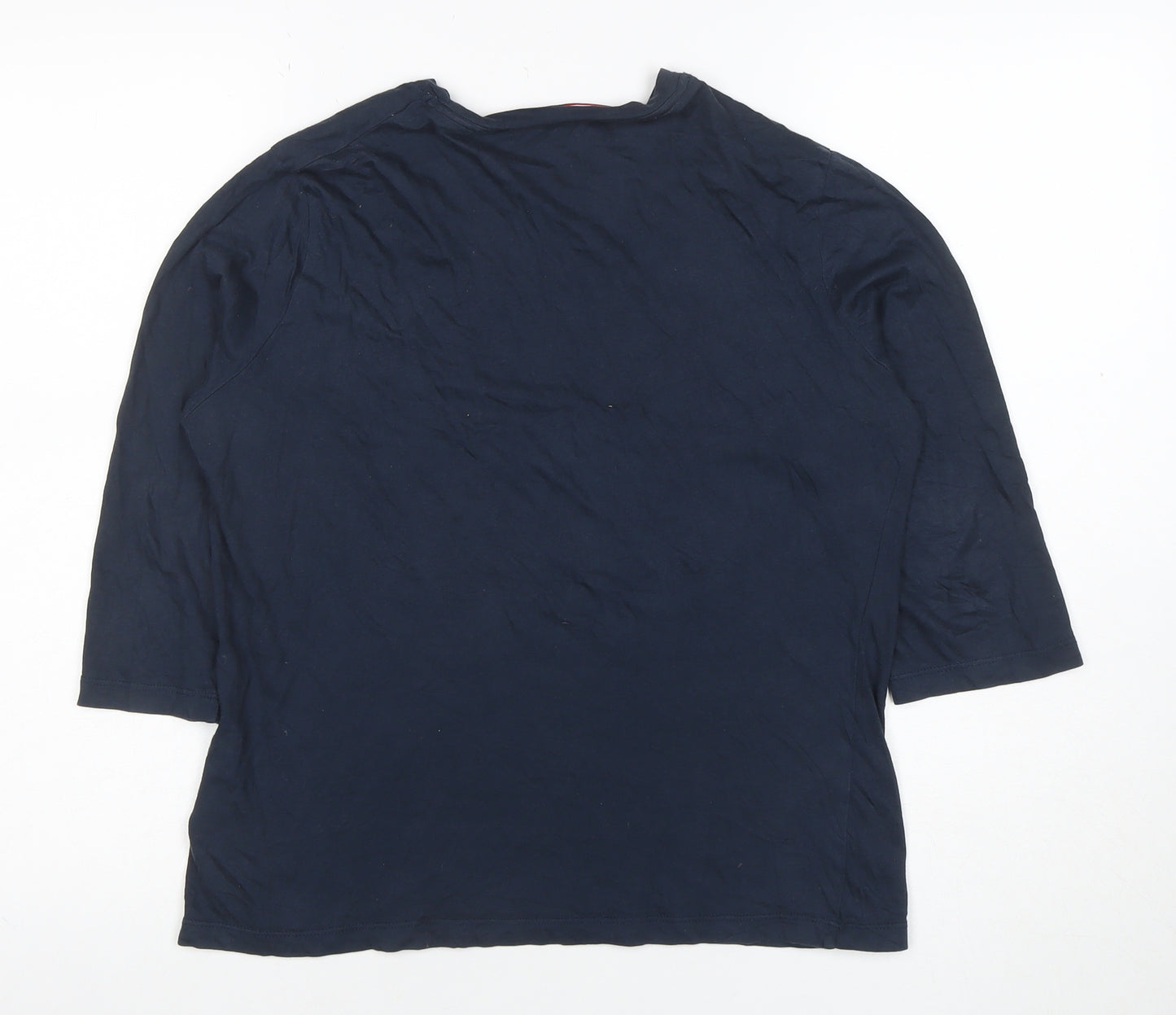 Tommy Hilfiger Women's Blue 3/4 Sleeve Cotton Jersey T-Shirt M