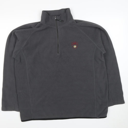 mfg Women Grey Fleece 1/4 Zip Pullover Sweatshirt L