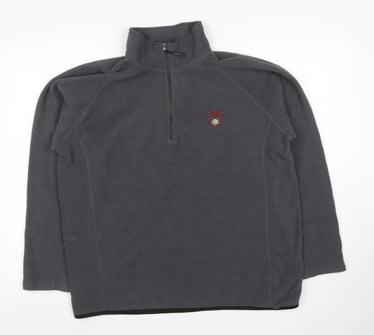 mfg Women Grey Fleece 1/4 Zip Pullover Sweatshirt L