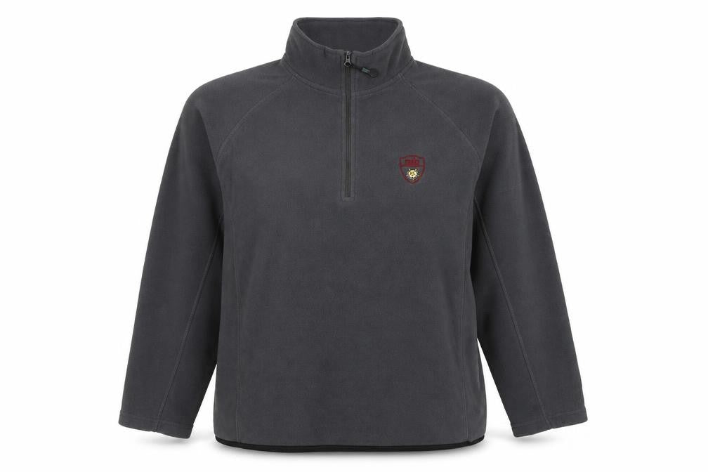 Front view of mfg Women Grey Fleece 1/4 Zip Pullover Sweatshirt L
