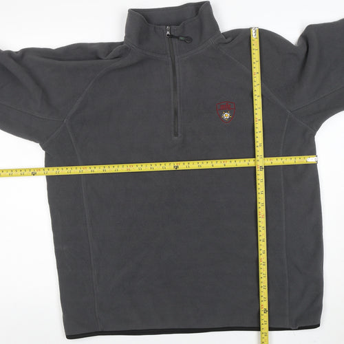 mfg Women Grey Fleece 1/4 Zip Pullover Sweatshirt L