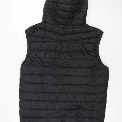 Threadbare Men's Black Hooded Puffer Waistcoat L Regular Fit