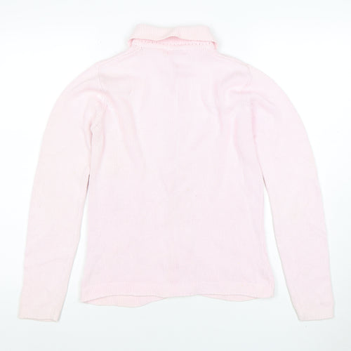 Jumper Women Pink Collared Button Cardigan 100% Cotton Size S