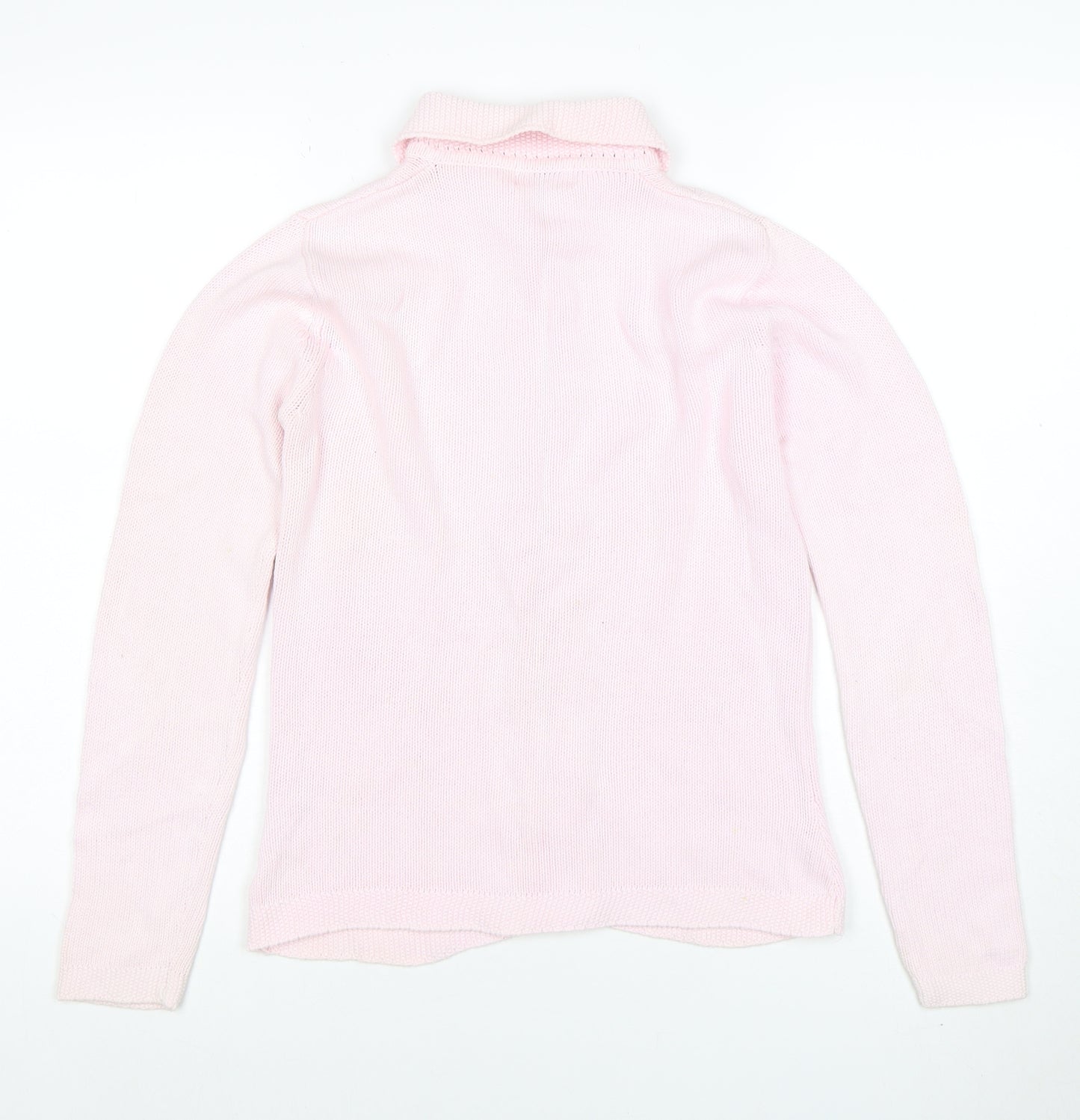 Jumper Women Pink Collared Button Cardigan 100% Cotton Size S