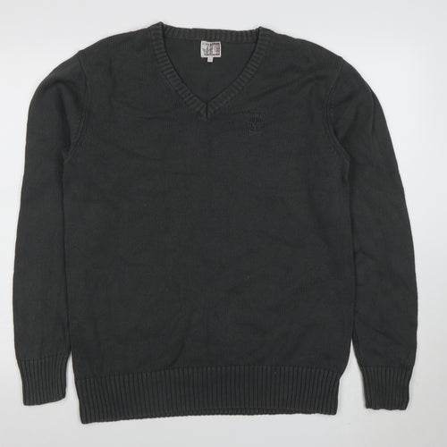 Firetrap Men’s Grey Cotton V-Neck Jumper Size L