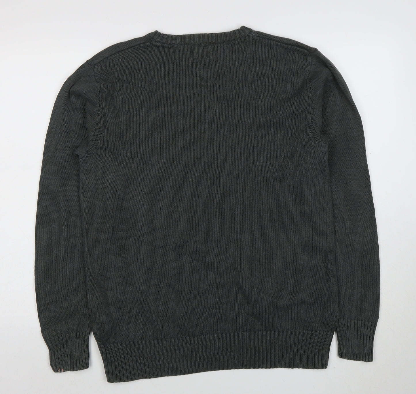 Firetrap Men’s Grey Cotton V-Neck Jumper Size L
