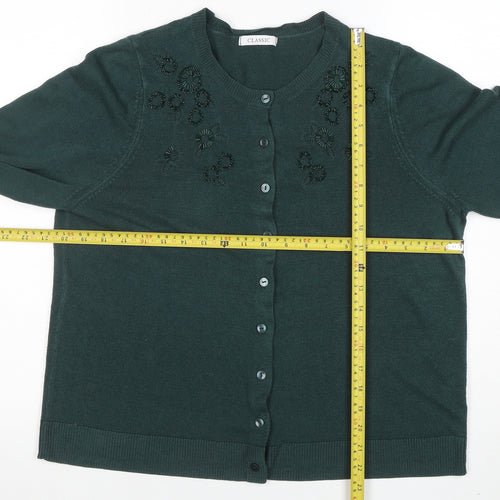 Marks and Spencer Women’s Green Beaded Cardigan Size 16