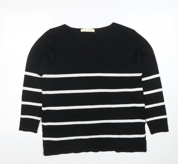 Nougat London Women's Black Striped Knit Pullover Jumper Size L