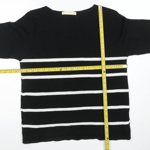 Nougat London Women's Black Striped Knit Pullover Jumper Size L