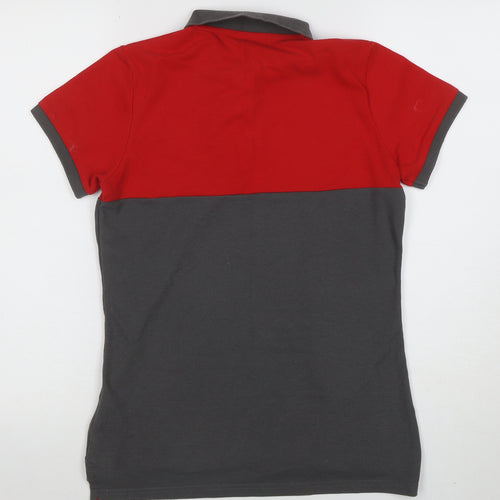 Team England Women's Red & Grey Polo Shirt Size 10 Short Sleeve Sports Top