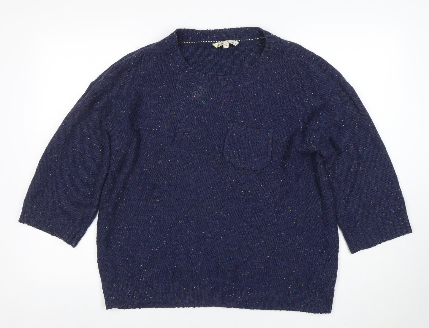 Fat Face Women’s Blue Wool Knit Crew Neck Jumper Size 16