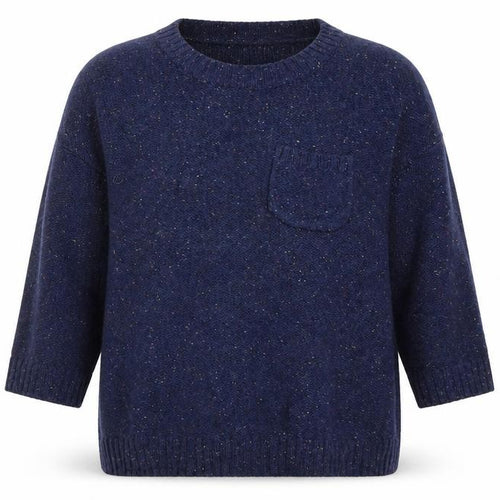 Fat Face Women’s Blue Wool Knit Crew Neck Jumper Size 16
