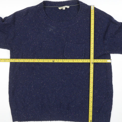 Fat Face Women’s Blue Wool Knit Crew Neck Jumper Size 16