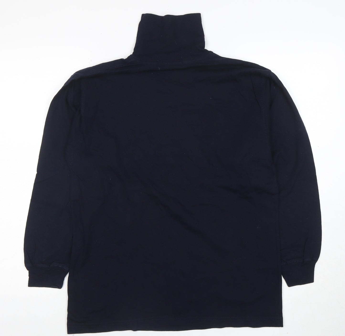 Jumpers Women’s Blue Cotton Roll Neck Long Sleeve Top Size S