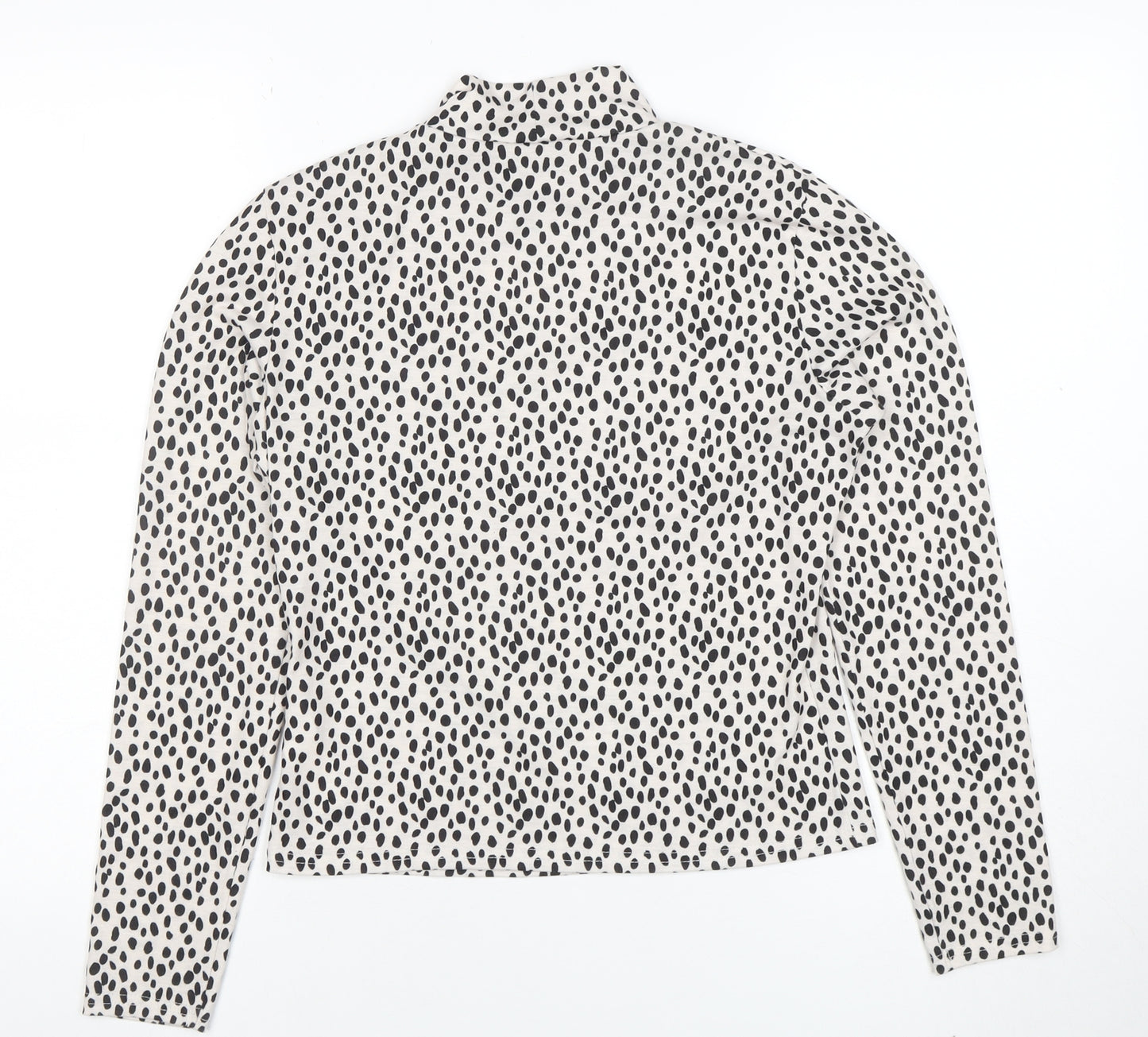 Marks and Spencer Women’s White Polka Dot Roll Neck Long Sleeve Top Size 10