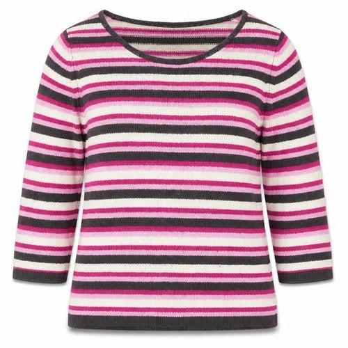 Minuet Women’s Multicoloured 100% Silk Striped Jumper UK 10