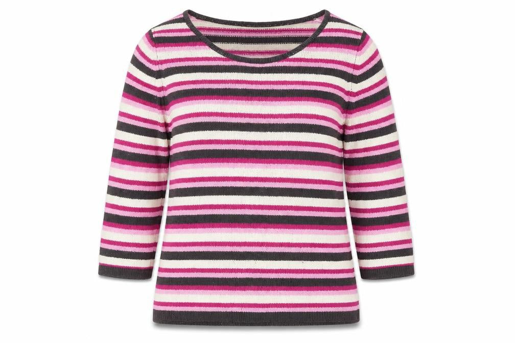 Minuet Women’s Multicoloured 100% Silk Striped Jumper UK 10