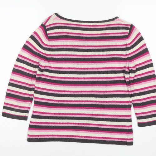 Minuet Women’s Multicoloured 100% Silk Striped Jumper UK 10