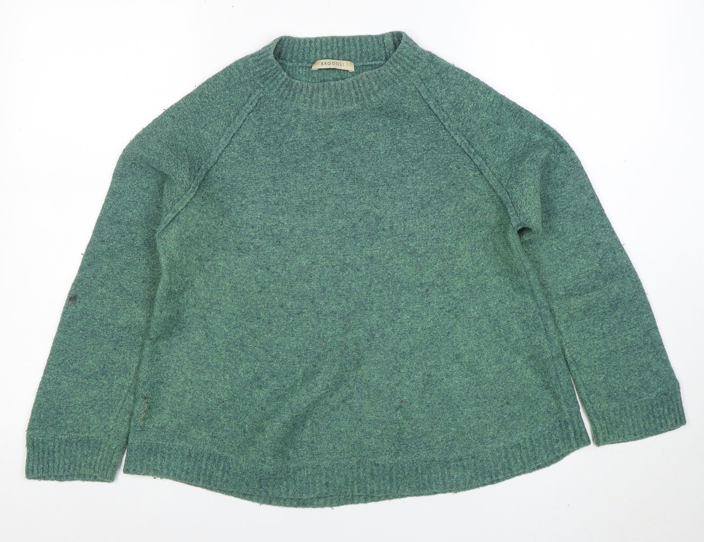 Ragdoll Los Angeles Women Green Knit Pullover Jumper Size S