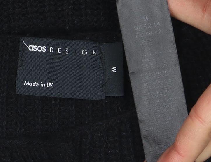 ASOS Design Women’s Black Sleeveless Chunky Knit Cardigan M