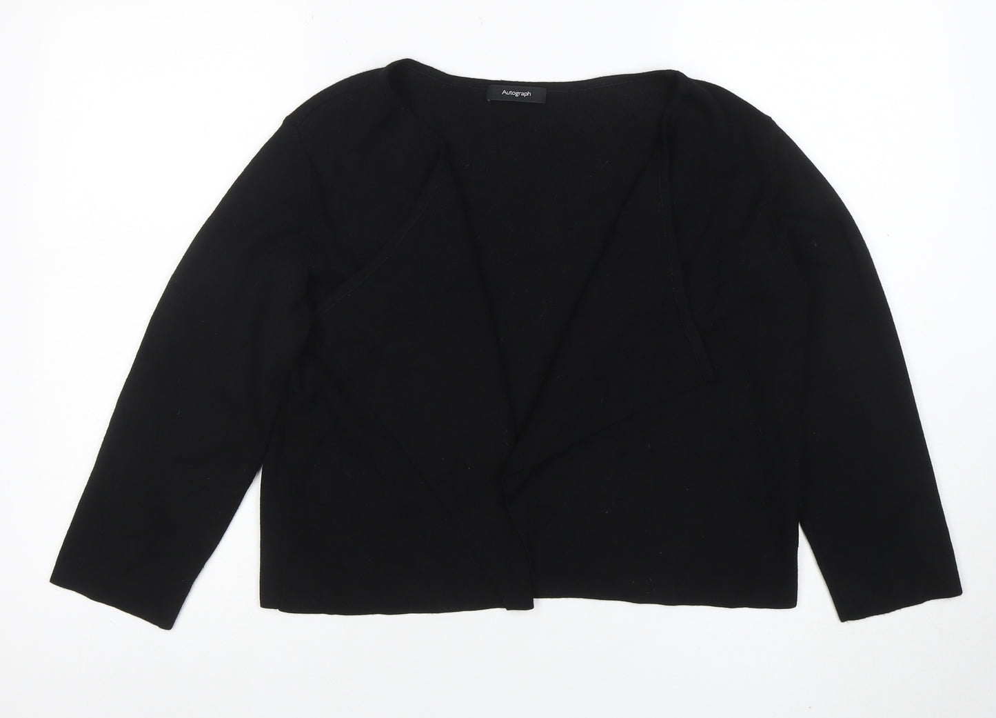 Marks and Spencer Women’s Black Size 10 Open Knit Long Sleeve Cardigan