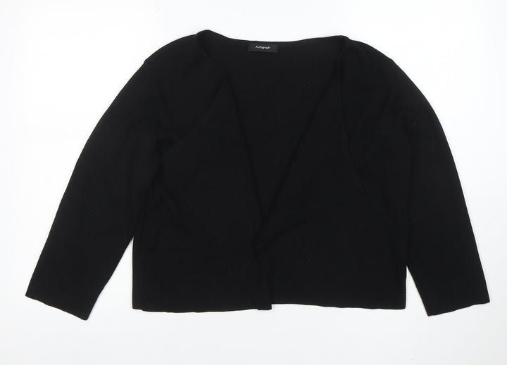 Marks and Spencer Women’s Black Size 10 Open Knit Long Sleeve Cardigan