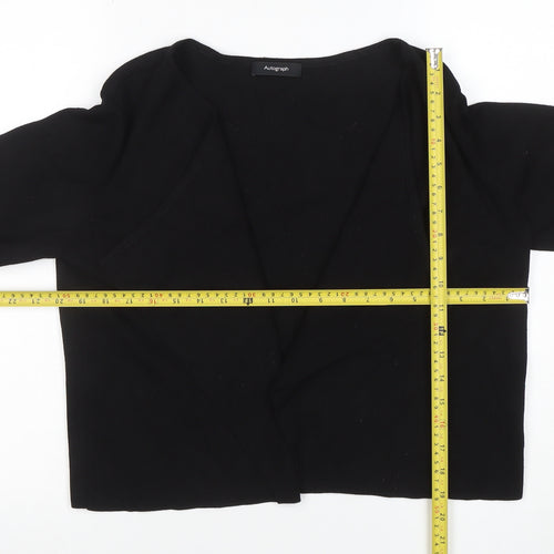 Marks and Spencer Women’s Black Size 10 Open Knit Long Sleeve Cardigan