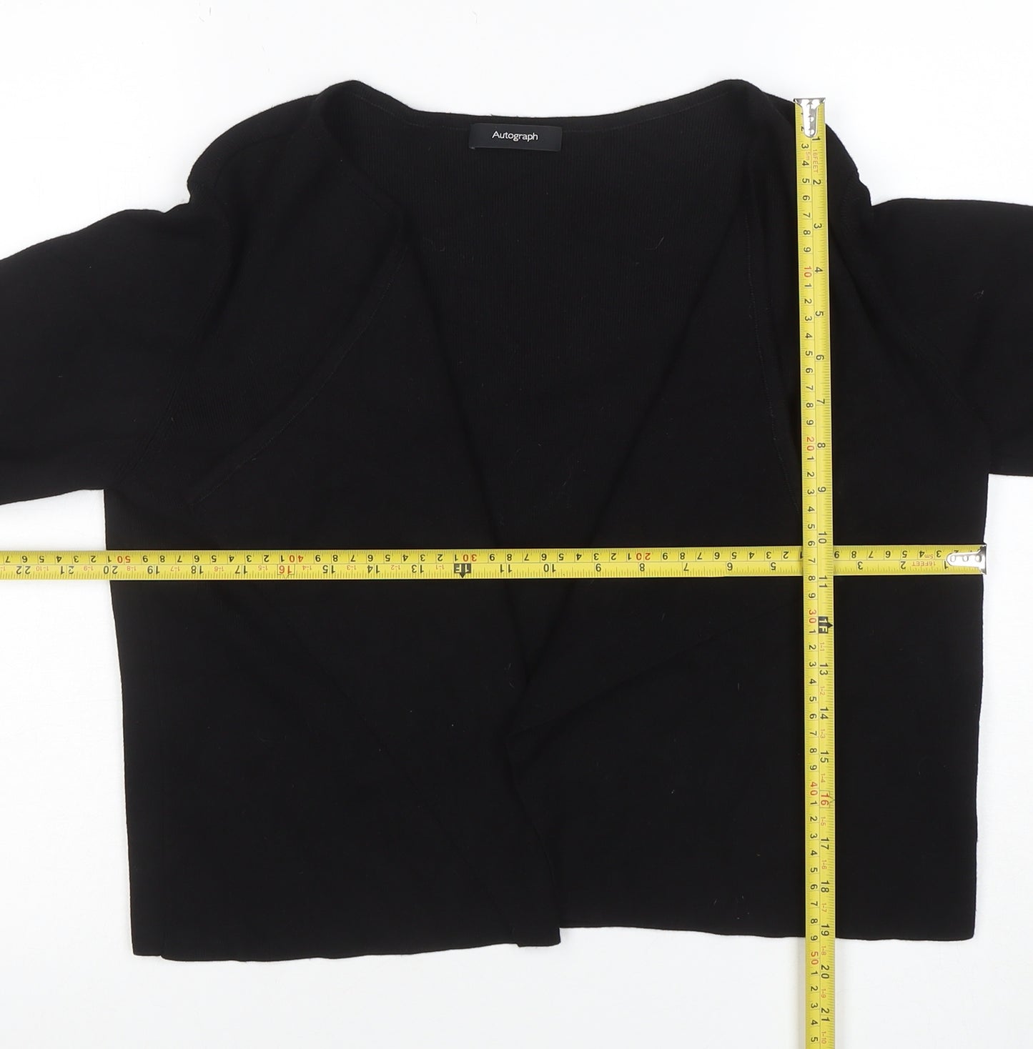 Marks and Spencer Women’s Black Size 10 Open Knit Long Sleeve Cardigan