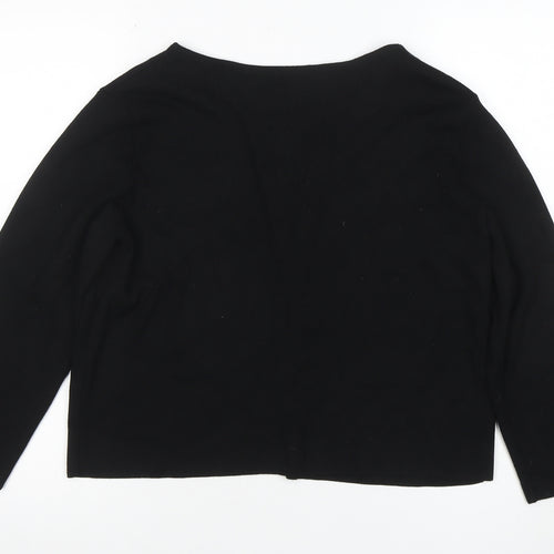 Marks and Spencer Women’s Black Size 10 Open Knit Long Sleeve Cardigan