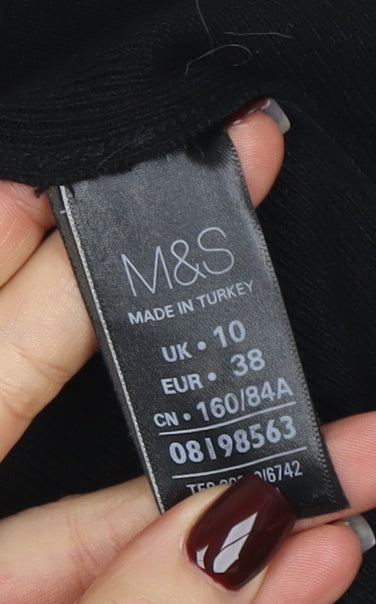 Marks and Spencer Women’s Black Size 10 Open Knit Long Sleeve Cardigan