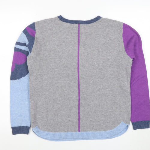 White Stuff Women's Grey Wool Blend Butterfly Jumper UK 10