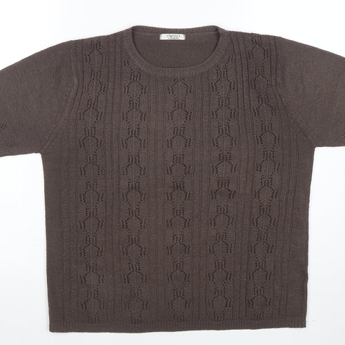 Berkertex Classics Women's Brown Short Sleeve Knit Pullover Jumper Size M