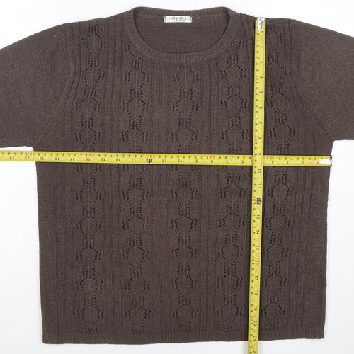 Berkertex Classics Women's Brown Short Sleeve Knit Pullover Jumper Size M