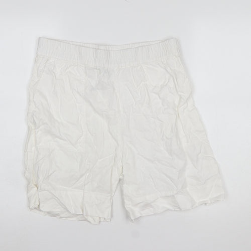 Carolyn Donnelly The Edit Womens White Linen Chino Shorts Size 14