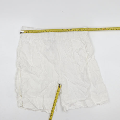 Carolyn Donnelly The Edit Womens White Linen Chino Shorts Size 14