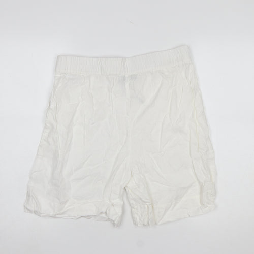 Carolyn Donnelly The Edit Womens White Linen Chino Shorts Size 14