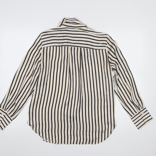 H&M Womens Striped Button-Up Long Sleeve Shirt XS Multicoloured