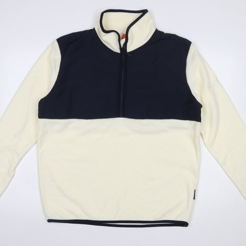 Portwest Womens Cream Navy 1/4 Zip Fleece Sweatshirt Size 16 XL