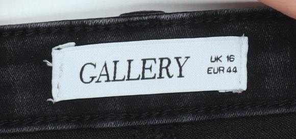 Gallery Womens Black Skinny Jeans Size 16 Stretch Denim