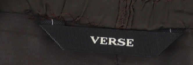 Verse Women's Brown Quilted Knit Sleeve Puffer Jacket Size 16