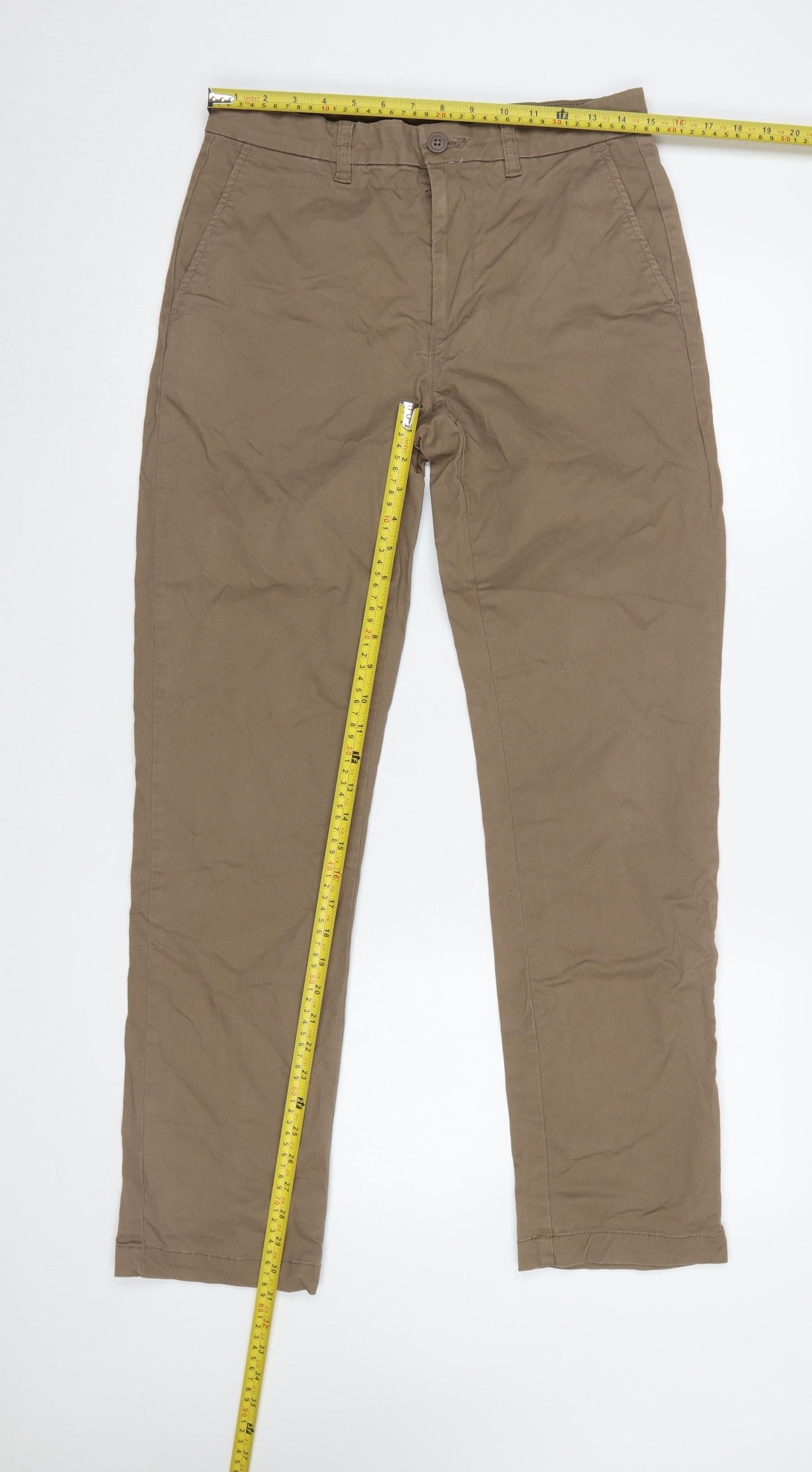 Dunnes Stores Men's Beige Chino Trousers 30W 32L Cotton Casual